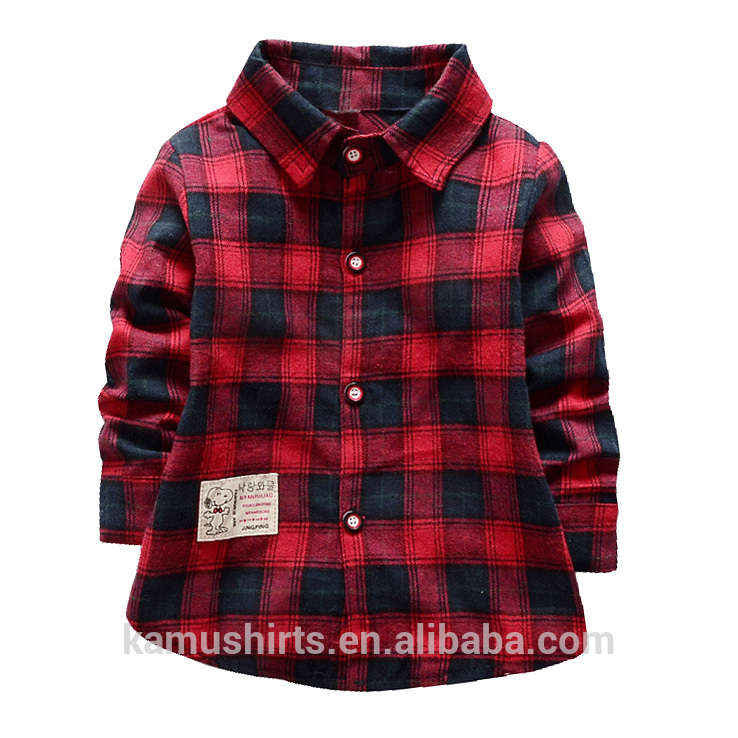 フランネルシャツ印刷子供の子供のフランネルのシャツの子供フランネルシャツチェックのシャツ-キッズ服　シャツ、トップス問屋・仕入れ・卸・卸売り