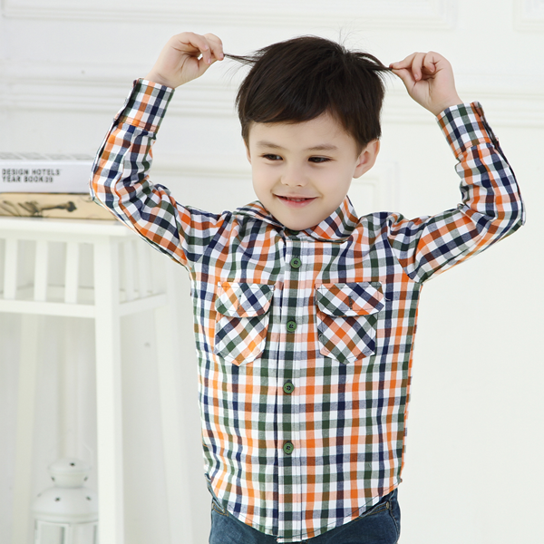 綿ms61777cポケット付きtシャツキッズ男の子シャツシャツ格子縞シャツ-キッズ服　シャツ、トップス問屋・仕入れ・卸・卸売り