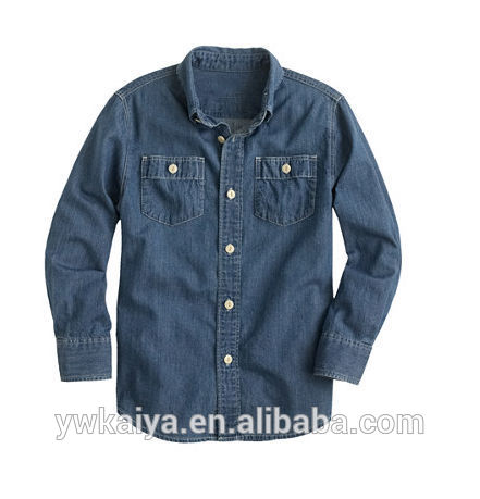 古典的な子供のデニムカジュアルシャツ安い卸売-キッズ服　シャツ、トップス問屋・仕入れ・卸・卸売り