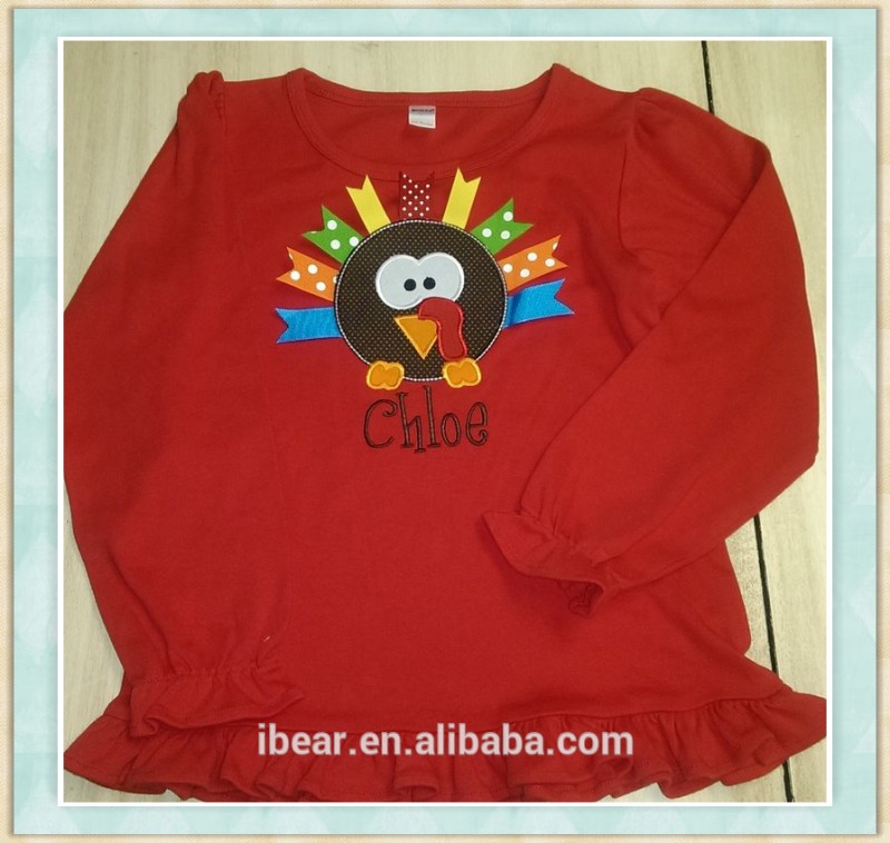 感謝祭ボーイtシャツトルコ刺繍少年のリボントルコシャツでjaden男の子ブティック服アイシングフリルラグラン-キッズ服　シャツ、トップス問屋・仕入れ・卸・卸売り