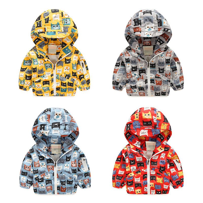 YET6001秋2016男の子フード付きジャケット漫画子供ジッパーコート-キッズ服　シャツ、トップス問屋・仕入れ・卸・卸売り