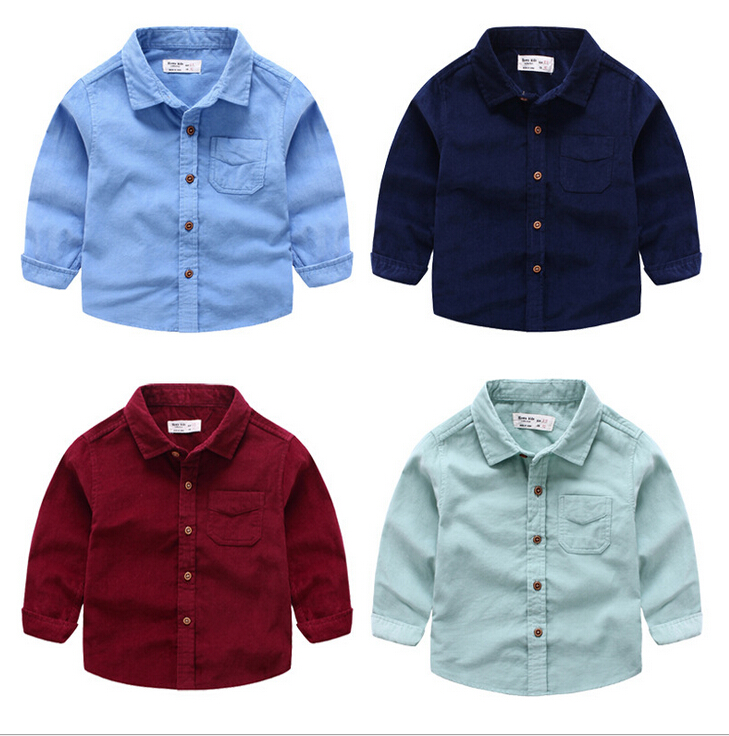 最新のキャンディーカラーシャツ用男の子コーデュロイシャツ-キッズ服　シャツ、トップス問屋・仕入れ・卸・卸売り