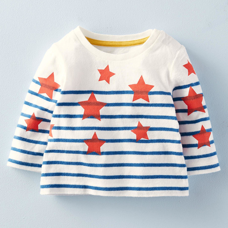 YE5050秋2016キッズトップスtシャツスターストライプ男の子tシャツ-キッズ服　シャツ、トップス問屋・仕入れ・卸・卸売り