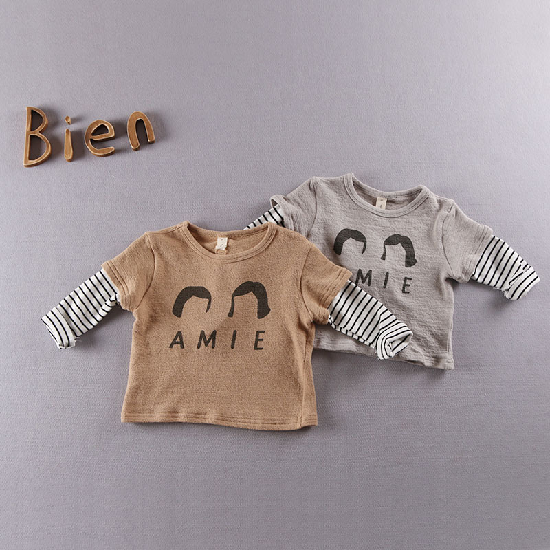 YE5035秋2016柔らかい綿のストライプの子供トップス男の子tシャツ-キッズ服　シャツ、トップス問屋・仕入れ・卸・卸売り