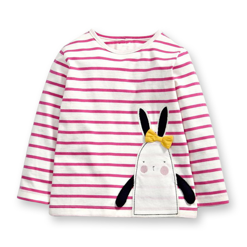YE1352秋2016赤い縞模様のかわいい赤ちゃんの女の子tシャツ-キッズ服　シャツ、トップス問屋・仕入れ・卸・卸売り