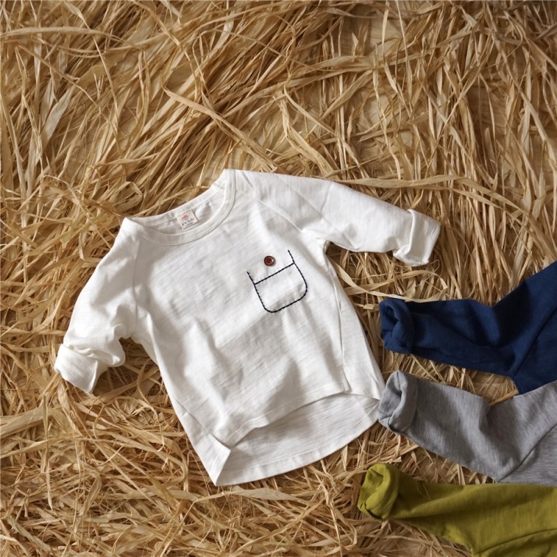 YE2293秋綿無地長袖ファッション男の子tシャツ-キッズ服　シャツ、トップス問屋・仕入れ・卸・卸売り