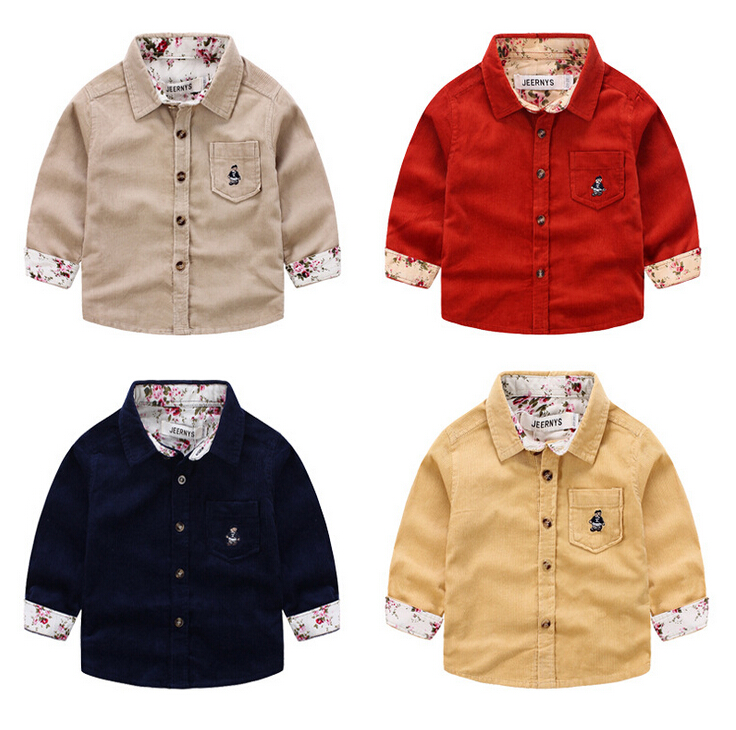 ファッションコーデュロイシャツ用キッズボーイズ-キッズ服　シャツ、トップス問屋・仕入れ・卸・卸売り