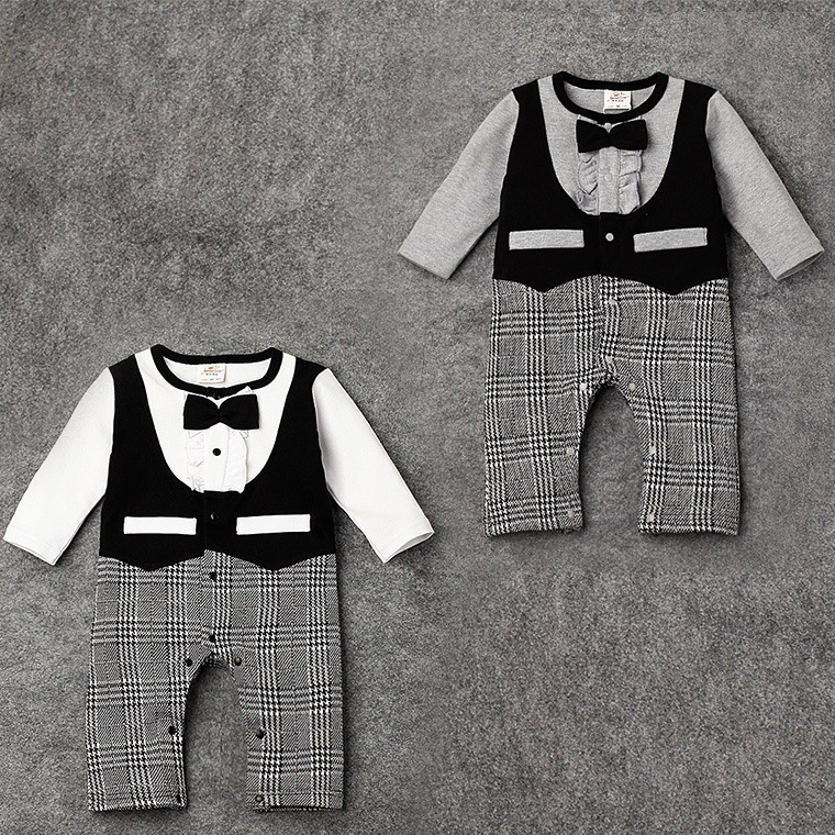 YF7307最新スタイル赤ちゃん登る服紳士ネクタイ高品質ベビー服-キッズ服　シャツ、トップス問屋・仕入れ・卸・卸売り