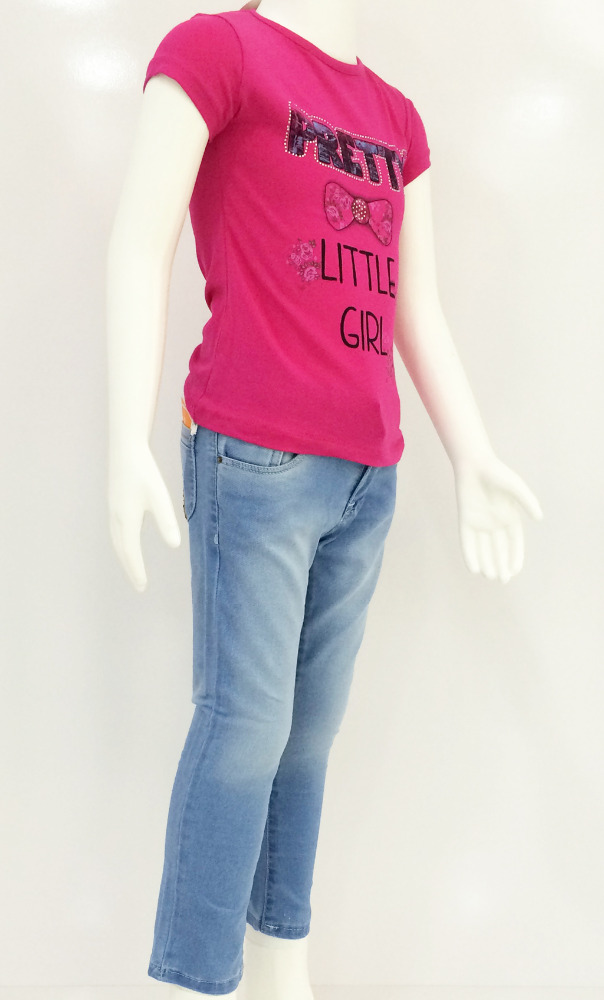 ラモンデニム用女の子用5-8、9から12歳の女の子ズボン-キッズ服　ジーンズ問屋・仕入れ・卸・卸売り