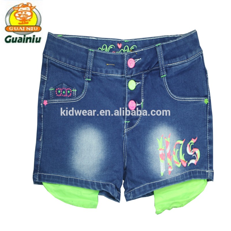 短いジーンズ用キッズ女の子デニムショート-キッズ服　ジーンズ問屋・仕入れ・卸・卸売り
