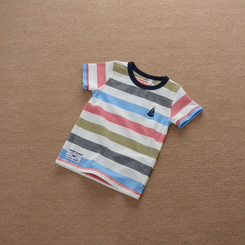 YE2111新しいスタイル春夏竹綿のストライプ男の子半袖tシャツ-問屋・仕入れ・卸・卸売り