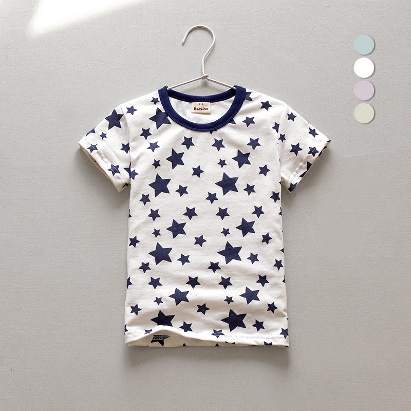 YE2127子供服夏ラウンド襟カジュアル星印刷半袖ボーイズtシャツ-キッズ服　シャツ、トップス問屋・仕入れ・卸・卸売り