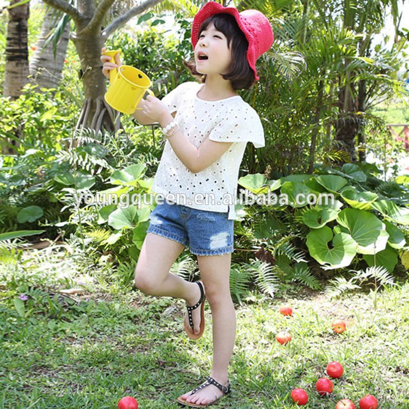 AZ55 2016新しい夏の女の子着用デニムショーツ女性子供ジーンズ子供ショーツパンツ-キッズ服　ジーンズ問屋・仕入れ・卸・卸売り