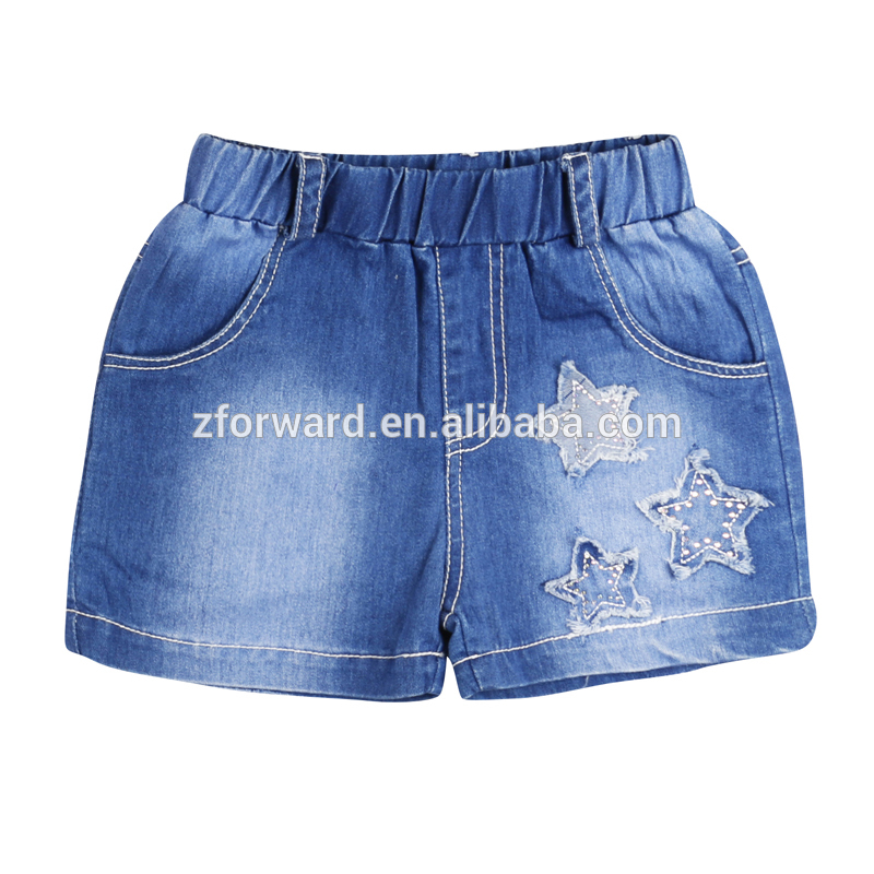 ソフトな感触キッズＢＡＢＹ綿デニムショーツパンツの女の子のジーンズ-キッズ服　ジーンズ問屋・仕入れ・卸・卸売り