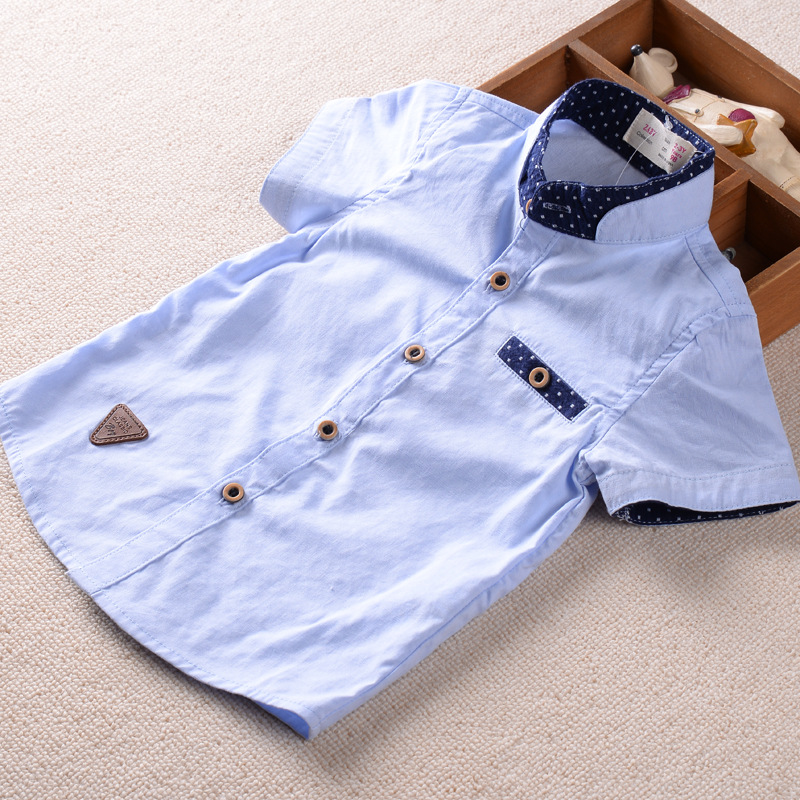 YE2117夏2016綿多色ドット子供シャツ男の子シャツ半袖-キッズ服　シャツ、トップス問屋・仕入れ・卸・卸売り