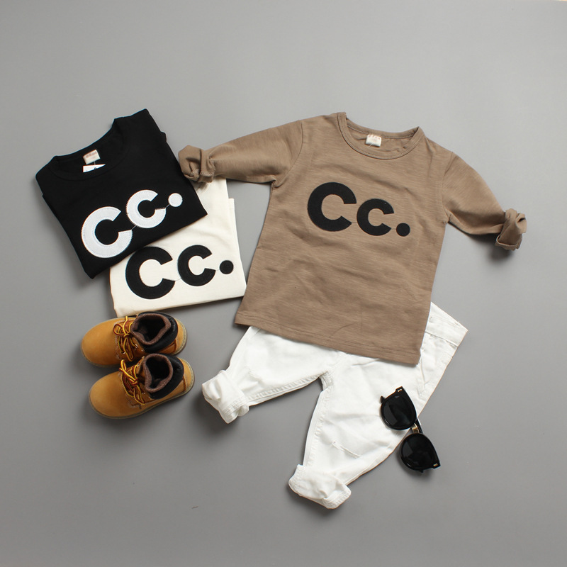 YE2021シンプル手紙刺繍入り子供トップス綿男の子tシャツ春夏2016-問屋・仕入れ・卸・卸売り