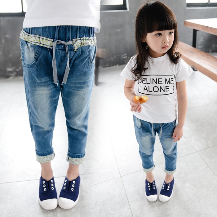 工場価格若い子供女の子着用服狭い ボトム ジーンズ パンツ用卸売-問屋・仕入れ・卸・卸売り