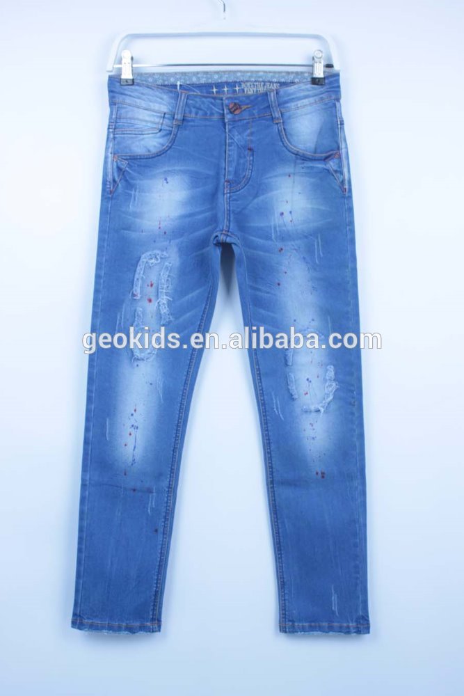 スキニージーンズの女の子鉛筆のズボン-キッズ服　ジーンズ問屋・仕入れ・卸・卸売り