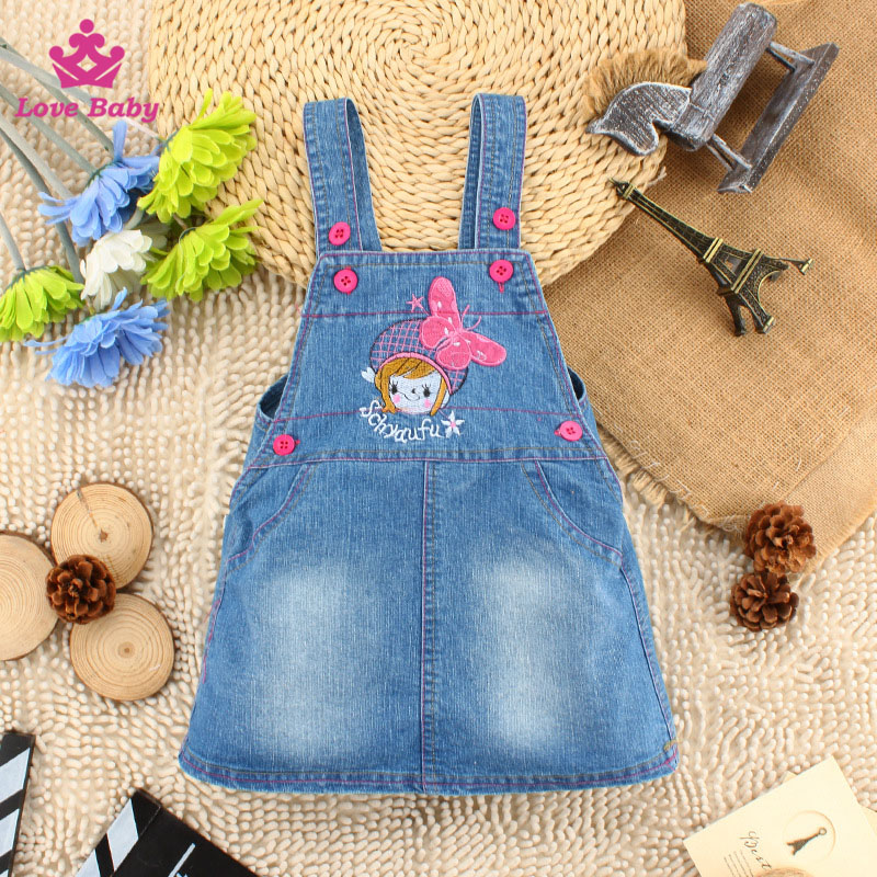 かわいい女の子のデニムのスカートの女の子の服ベビーキッズファッションストラップのジーンズのオーバーオール-キッズ服　ジーンズ問屋・仕入れ・卸・卸売り