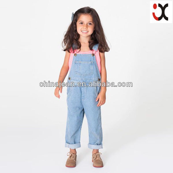 ホット販売ブルーjxk31639女の子デニムのオーバーオール-キッズ服　ジーンズ問屋・仕入れ・卸・卸売り