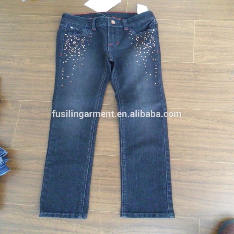 最新のデザインのヒートジョギングダイヤモンドのデニムジーンズのズボン-キッズ服　ジーンズ問屋・仕入れ・卸・卸売り