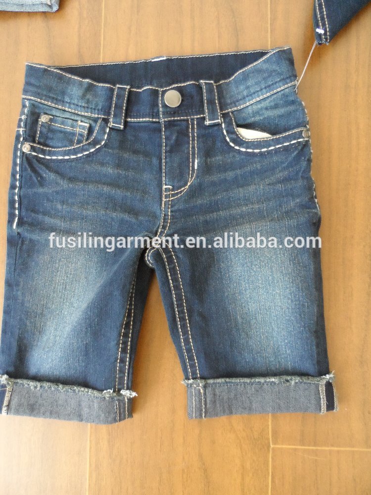アメリカヨーロッパ3/4hotsale小さな女の子長いデニムパンツ-キッズ服　ジーンズ問屋・仕入れ・卸・卸売り