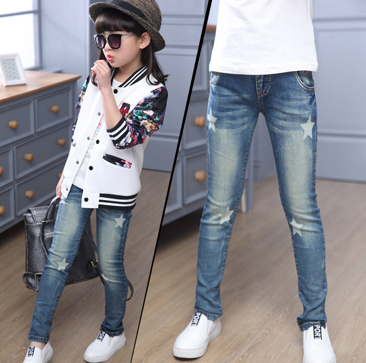 最新のタイトなジーンズ女の子のための秋パンツ-キッズ服　ジーンズ問屋・仕入れ・卸・卸売り