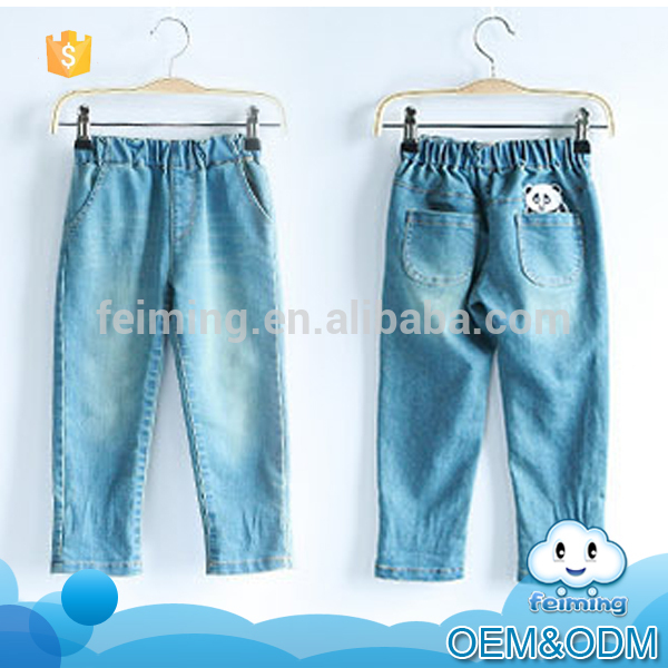 バルク販売最新の赤ちゃんの女の子かわいいパンダジーンズパンツ女の子着用noブランドジーンズの女の子デニムジーンズパンツデザイン-キッズ服　ジーンズ問屋・仕入れ・卸・卸売り
