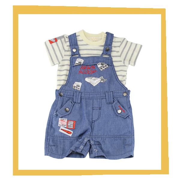 2014年男の子夏服セットの漫画のtシャツのストライプ付きサスペンダージーンズ-キッズ服　セット問屋・仕入れ・卸・卸売り