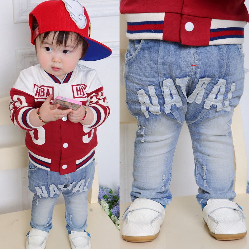ホット女の子がパンツをハーレムのジーンズの服の子供たちは白いオンライン卸売-キッズ服　ジーンズ問屋・仕入れ・卸・卸売り
