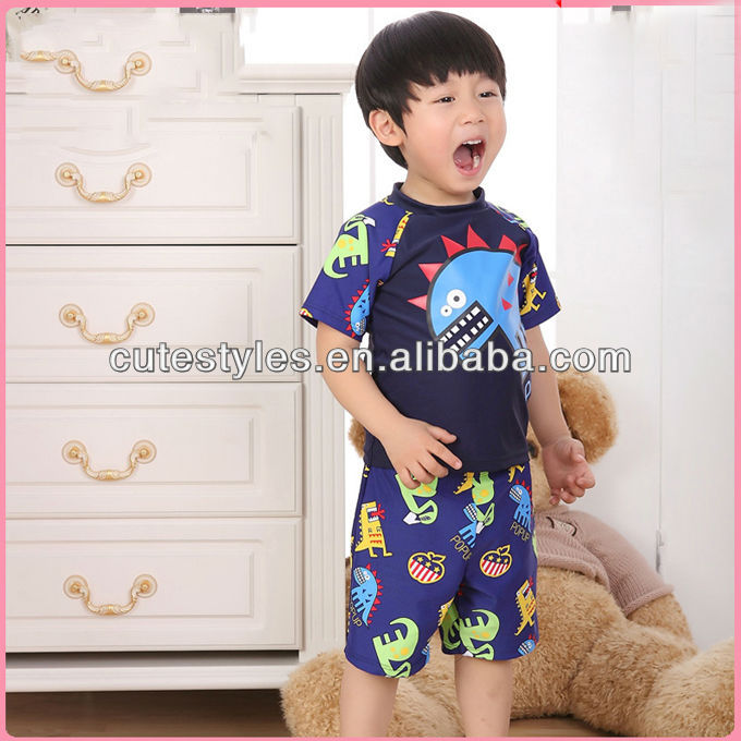 夏新しい到着ボーイズトランクスcothingセットツーピースナイロンとpuプリント水着chilren水着ホット売主 SR40416-9-キッズ服　セット問屋・仕入れ・卸・卸売り
