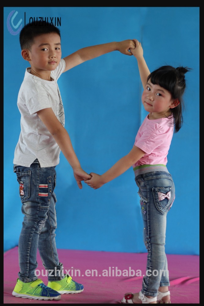 女の子レディースジーンズトップデザイン刺繍ファンシー女の子ジーンズ-キッズ服　ジーンズ問屋・仕入れ・卸・卸売り