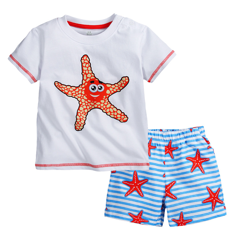 YE7068夏子供服半袖tシャツ+ショートパンツ男の子スーツ漫画2016-問屋・仕入れ・卸・卸売り
