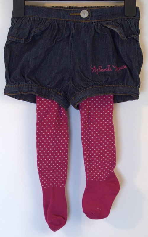 プラムレッドドットパンティーストッキングとブルマショーツ黒ジーンズ-キッズ服　ジーンズ問屋・仕入れ・卸・卸売り