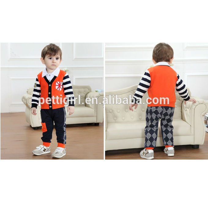 2016男の子服セット ストリップ綿子供服セット ブラック スポーツ スーツ子供着用送料無料CS41115-4-キッズ服　セット問屋・仕入れ・卸・卸売り
