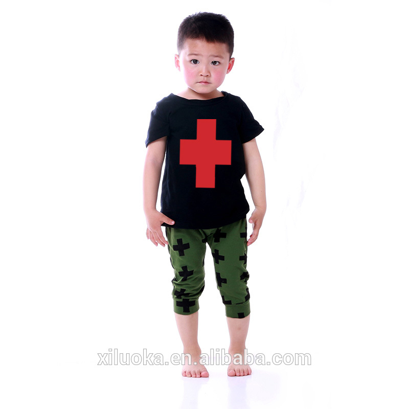 ヨーロッパスタイル子供服セットプリント男の子ファッションデザイナー服-キッズ服　セット問屋・仕入れ・卸・卸売り