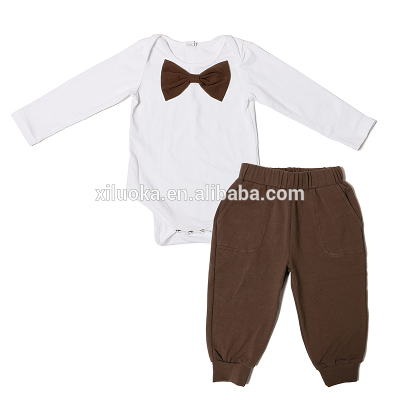 新しいファッション男の子ボウタイsofttextile赤ちゃん服セット-キッズ服　セット問屋・仕入れ・卸・卸売り