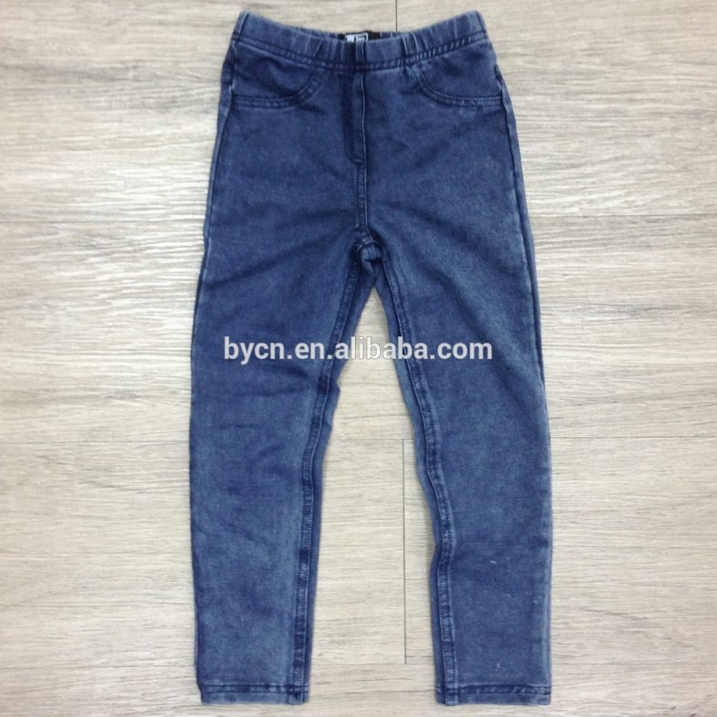 女の子65%綿33%ポリエステル2%スパンデックスニットデニムレギンス/jegging #3R5560-キッズ服　ジーンズ問屋・仕入れ・卸・卸売り