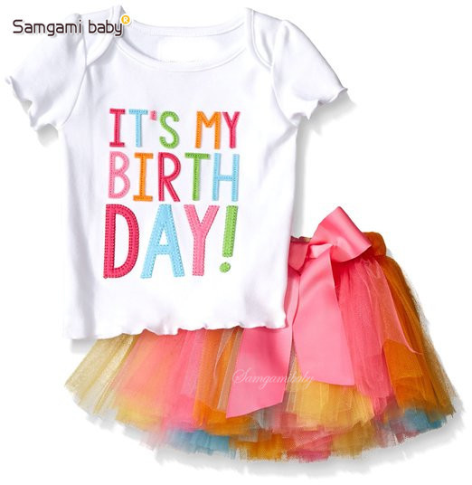 Ins熱い販売ファッション子供夏の服セット赤ちゃんの女の子誕生日tシャツチュチュスカートとツーピースセット子供服セット-キッズ服　セット問屋・仕入れ・卸・卸売り