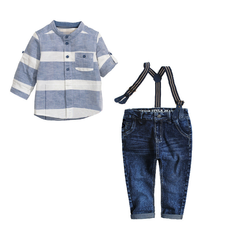 F20479A新しいヨーロッパスタイル男の子の長袖シャツパンツ2ピースファッションデザイン男の子服セット子供のため-キッズ服　セット問屋・仕入れ・卸・卸売り