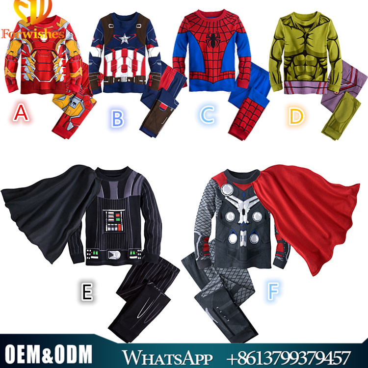 Whosale子供服春&秋熱い販売男の子服セット子供アベンジャーズ パジャマ セット-キッズ服　セット問屋・仕入れ・卸・卸売り