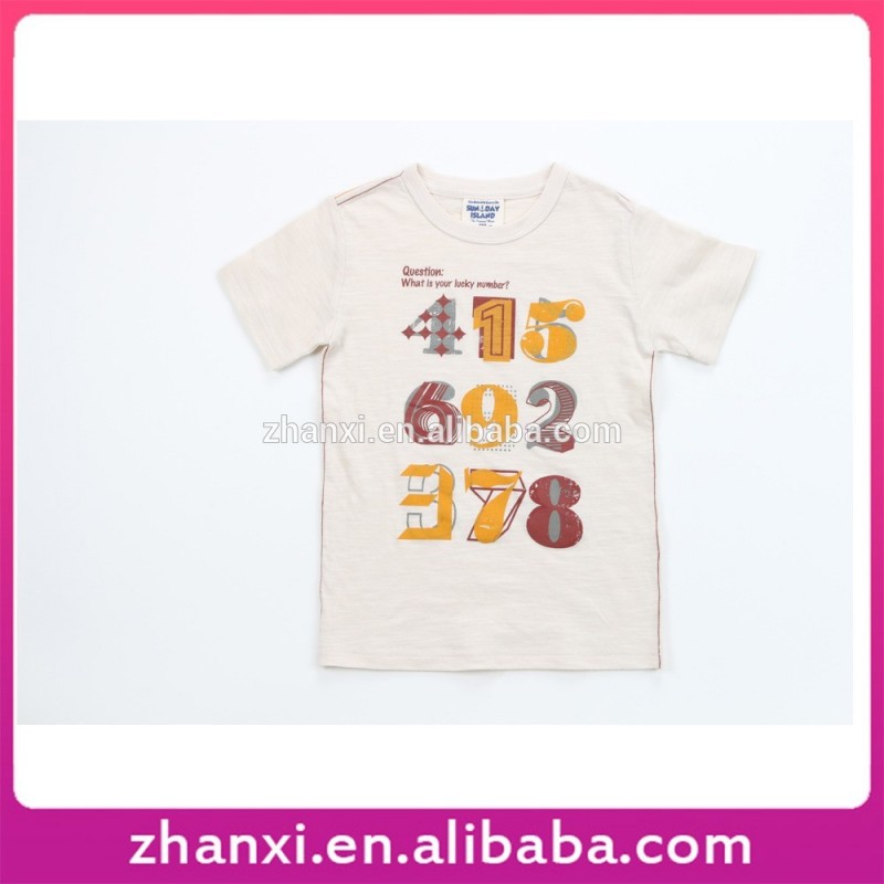 ファッション夏かわいい番号プリント男の子キッズコ色tシャツ-キッズ服　Tシャツ問屋・仕入れ・卸・卸売り