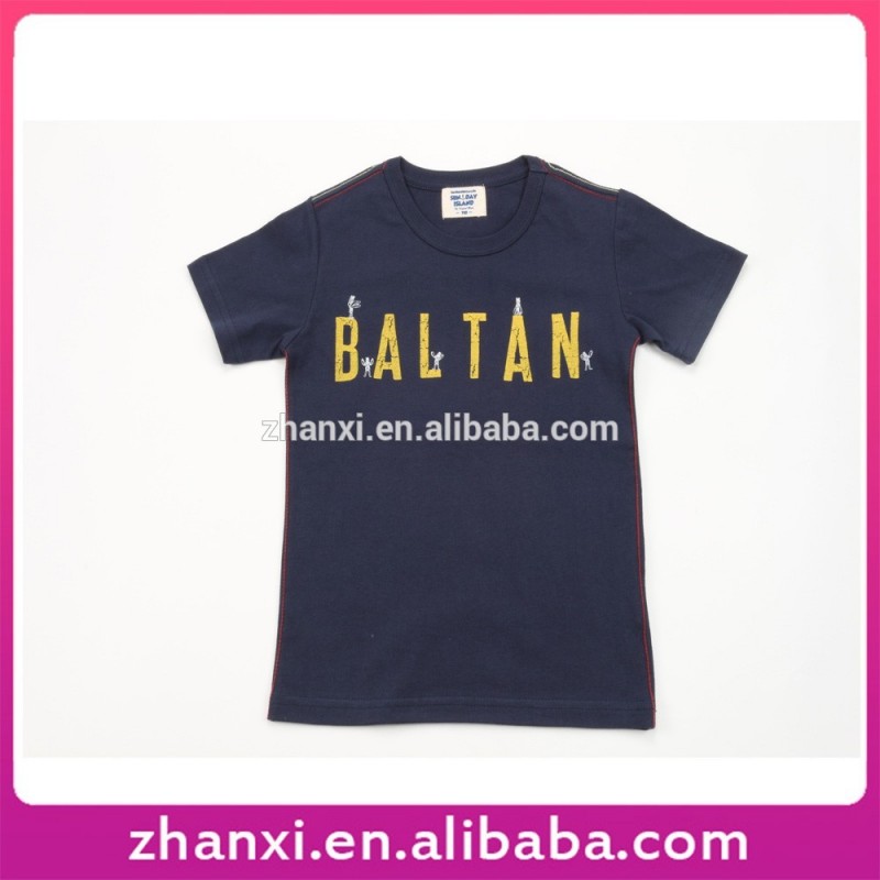 ファッション黒プリント男の子キッズコ色tシャツ-キッズ服　Tシャツ問屋・仕入れ・卸・卸売り