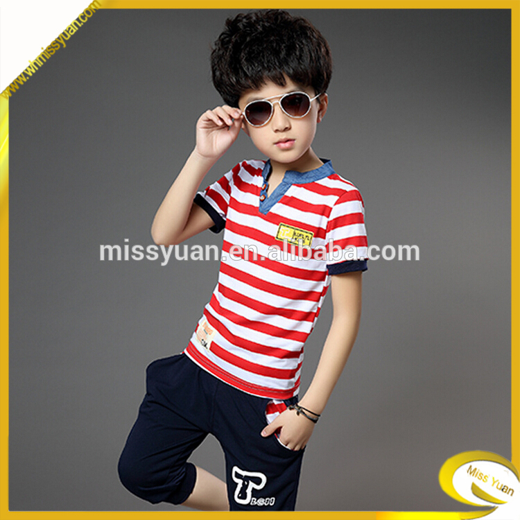 ファッション最高品質のv- ネック半袖の男の子t- シャツの服のスーツ-キッズ服　Tシャツ問屋・仕入れ・卸・卸売り