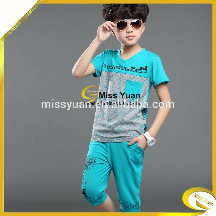 高品質子供半袖v- ネックt- シャツ男の子のためのスーツ-キッズ服　Tシャツ問屋・仕入れ・卸・卸売り