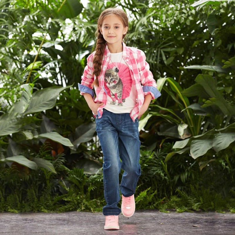 子供服女の子弾性ウエストのジーンズ低価格-キッズ服　ジーンズ問屋・仕入れ・卸・卸売り