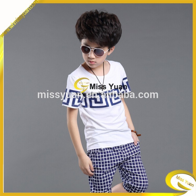 熱い販売の子供の短い袖o- ネックt- シャツ男の子のためのスーツ-キッズ服　Tシャツ問屋・仕入れ・卸・卸売り