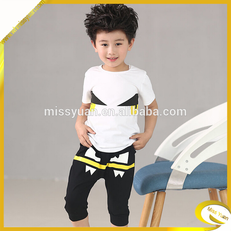 中国工場男の子ファッション最高品質のv- ネックt- シャツスーツ-キッズ服　Tシャツ問屋・仕入れ・卸・卸売り