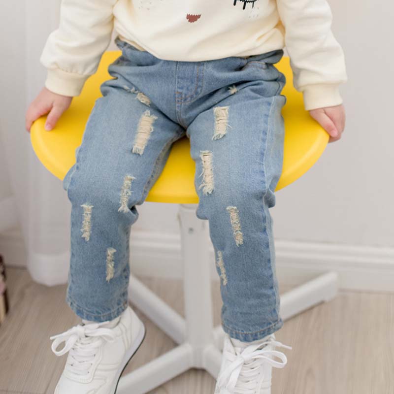 CB9011熱い販売女の子ブルーデニムジーンズ春カジュアルジーンズ子供のため-キッズ服　ジーンズ問屋・仕入れ・卸・卸売り