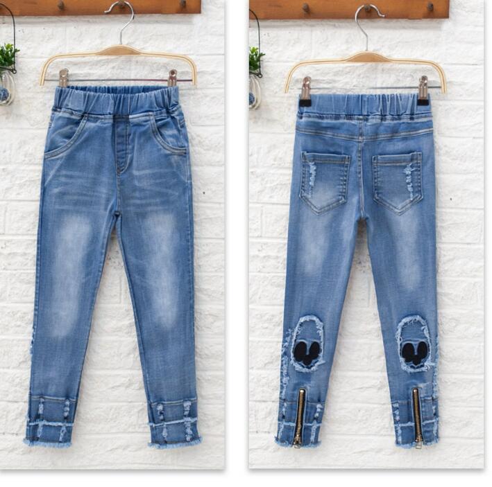 CB9021高品質子供フリル豚柄ジーンズ-キッズ服　ジーンズ問屋・仕入れ・卸・卸売り